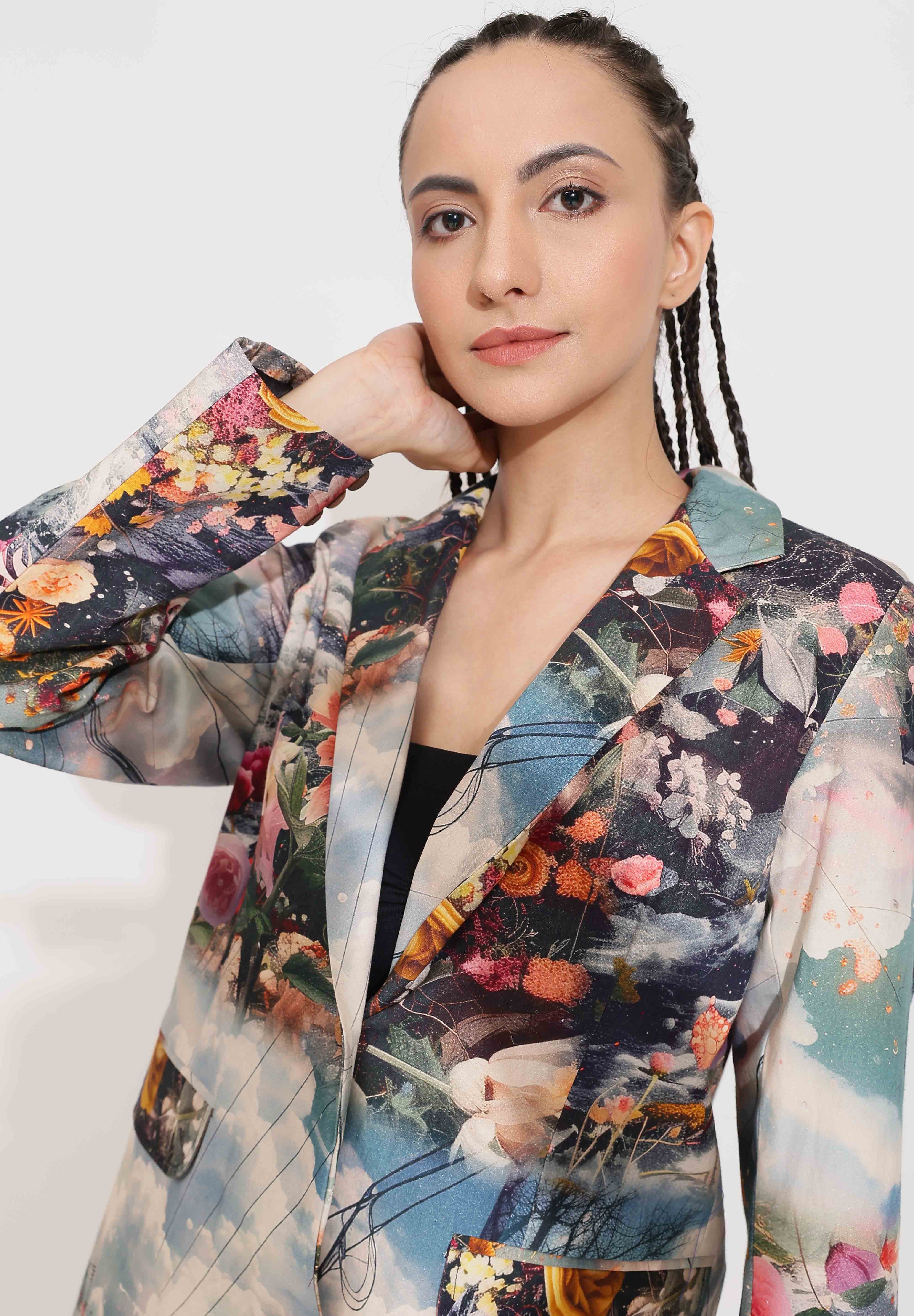 Roses ,River and clouds with some chaos Pant suit set