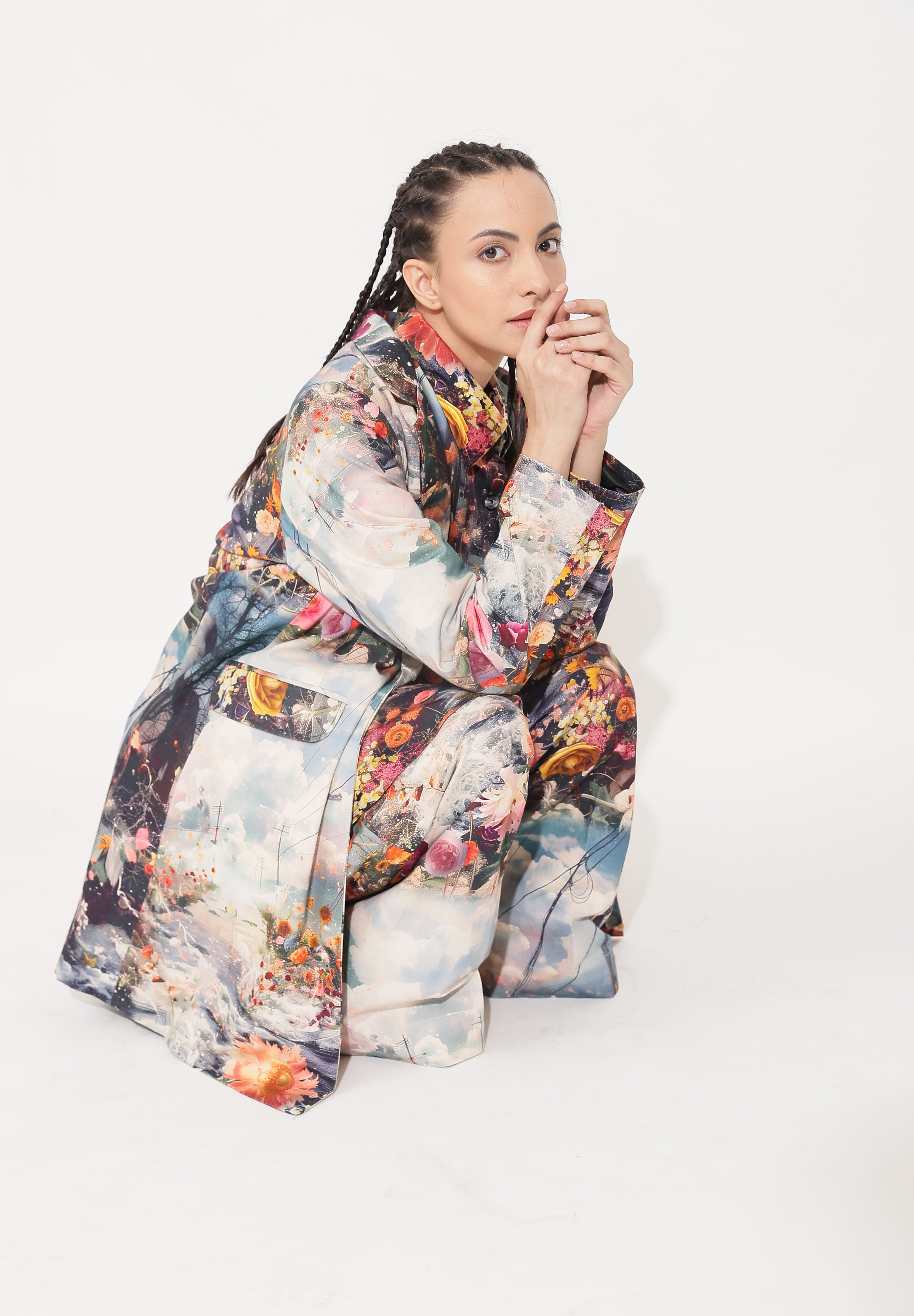 Roses ,River and clouds with some chaos Pant suit set