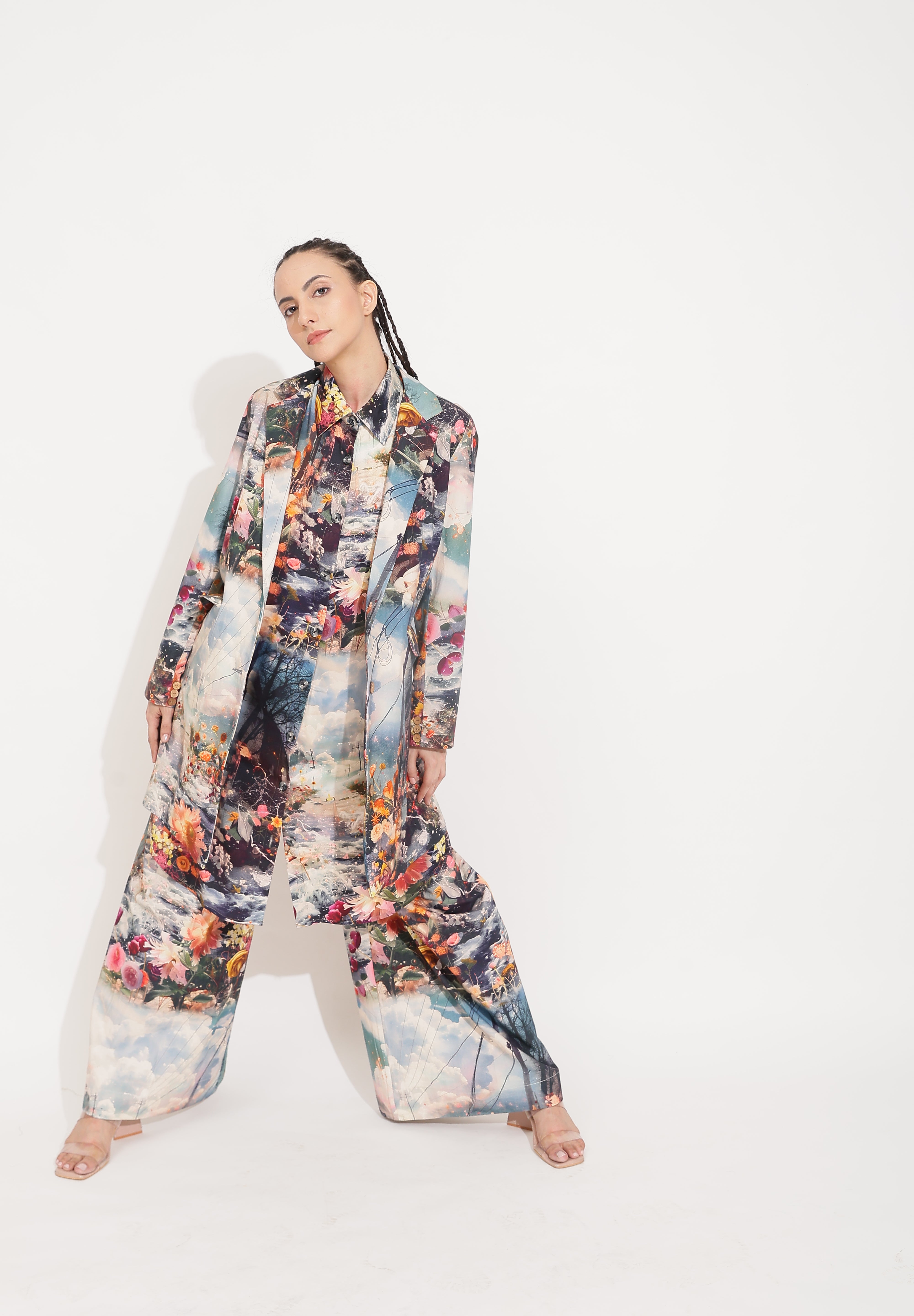 Roses ,River and clouds with some chaos Pant suit set