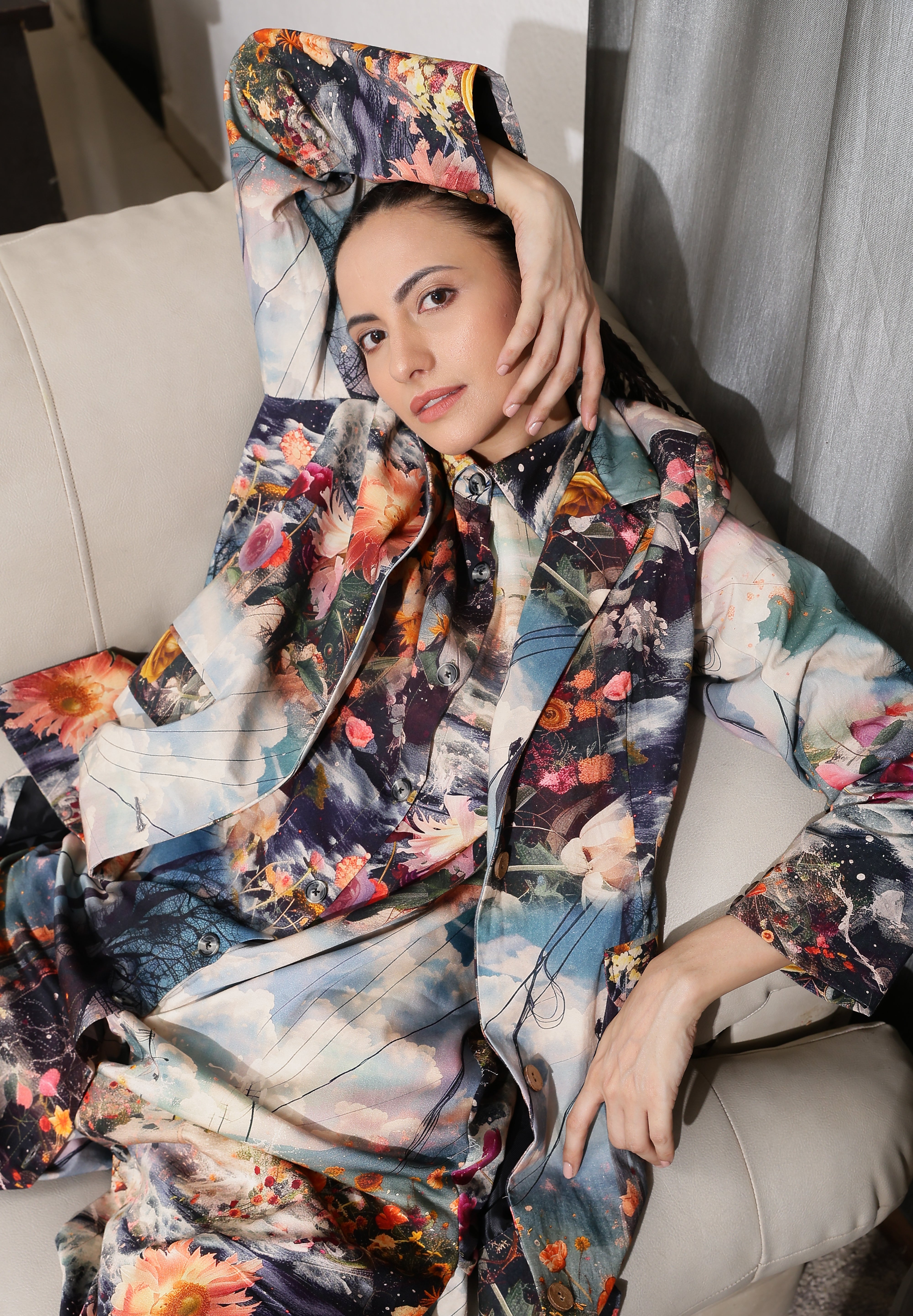 Roses ,River and clouds with some chaos Pant suit set