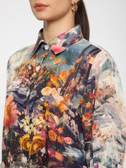 River and Flowers with clouds Long Shirt