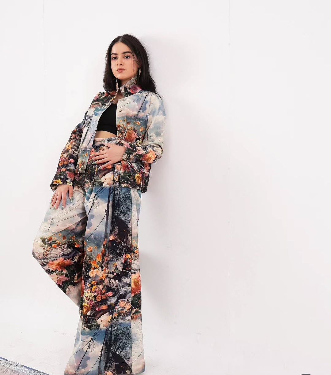 Rose and water Jacket and trouser set